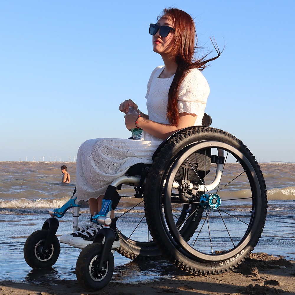 Fat Wide Wheels Offroad Beach Sand Rollstuhl für Behinderte